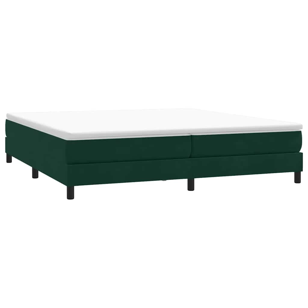 vidaXL Boxspringbett mit Matratze Dunkelgrün 180x220 cm Samt