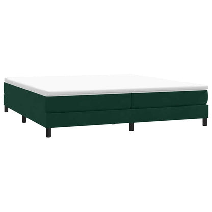 vidaXL Boxspringbett mit Matratze Dunkelgrün 180x220 cm Samt