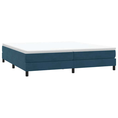 vidaXL Boxspringbett mit Matratze Dunkelblau 180x220 cm Samt
