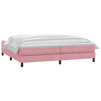 vidaXL Boxspringbett mit Matratze Rosa 180x220 cm Samt