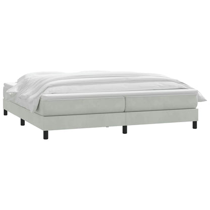 vidaXL Lit boxspring avec matelas Gris clair 200x220 cm Velours
