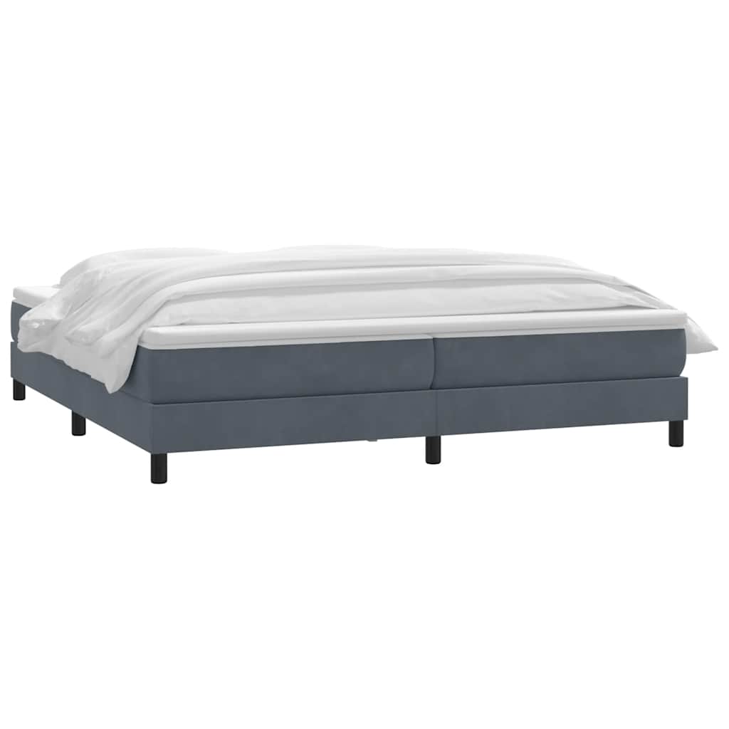 vidaXL Lit tapissier avec matelas Gris foncé 200x220 cm Velours
