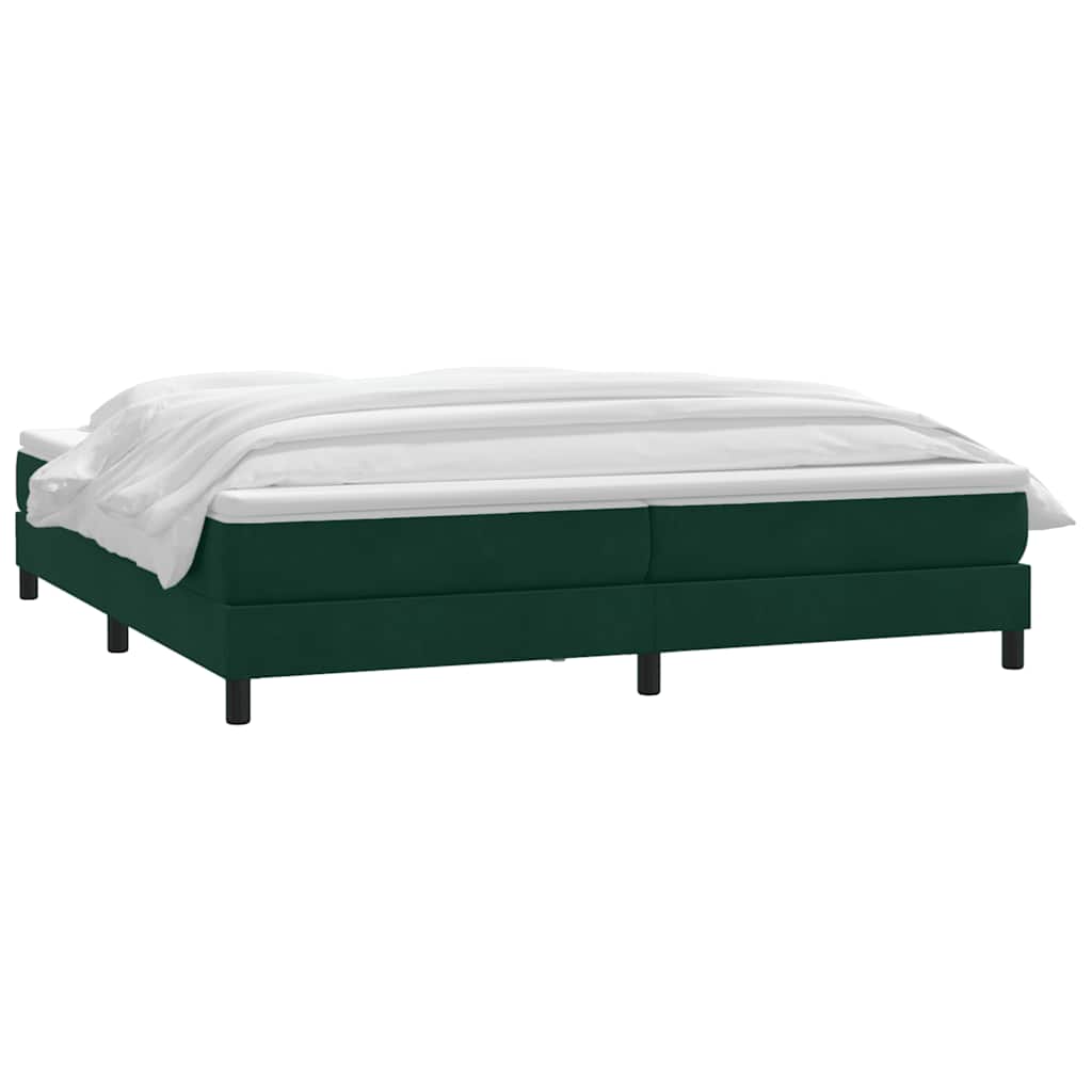 vidaXL Boxspringbett mit Matratze Dunkelgrün 200x220 cm Samt