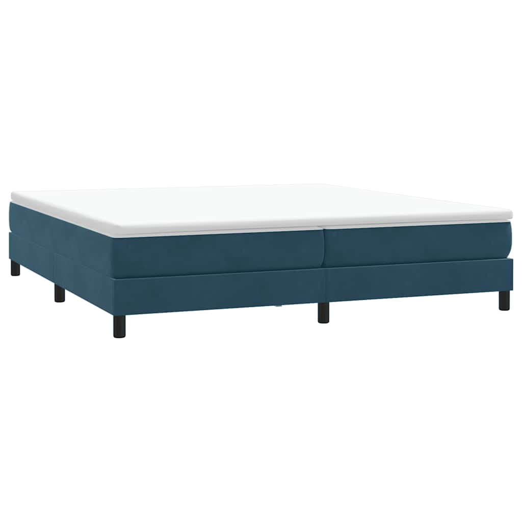 vidaXL Lit à sommier tapissier avec matelas Bleu foncé 200x220 cm Velours