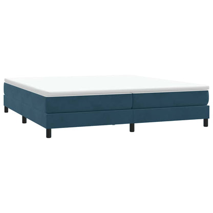 vidaXL Lit à sommier tapissier avec matelas Bleu foncé 200x220 cm Velours