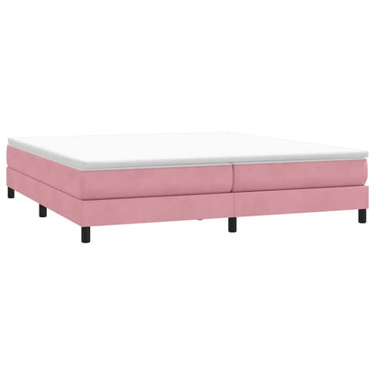 vidaXL Boxspringbett mit Matratze Rosa 200x220 cm Samt