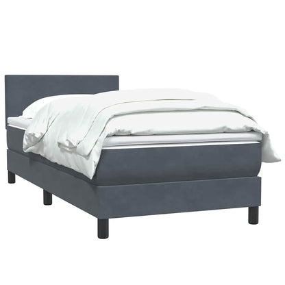 vidaXL Boxspringbett mit Matratze Dunkelgrau 80x210 cm Samt