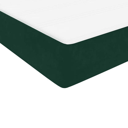 vidaXL Boxspringbett mit Matratze Dunkelgrün 90x210 cm Samt