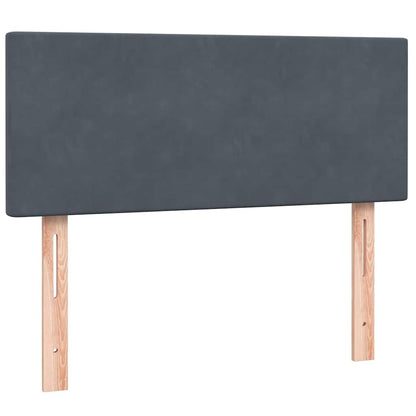vidaXL Boxspringbett mit Matratze Dunkelgrau 120x210 cm Samt