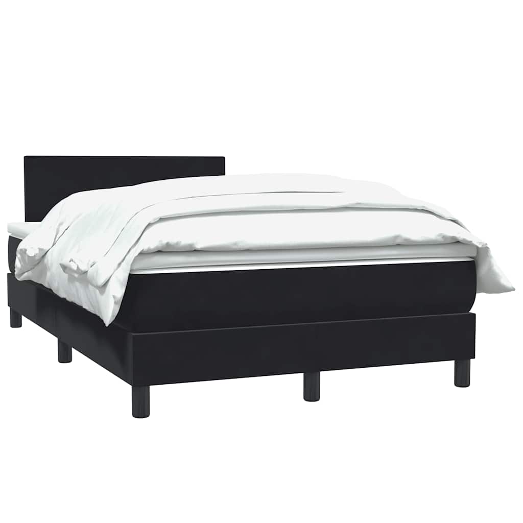 vidaXL Boxspringbett mit Matratze Schwarz 120x210 cm Samt