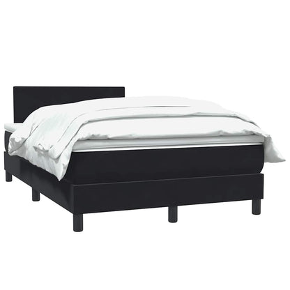 vidaXL Boxspringbett mit Matratze Schwarz 120x210 cm Samt