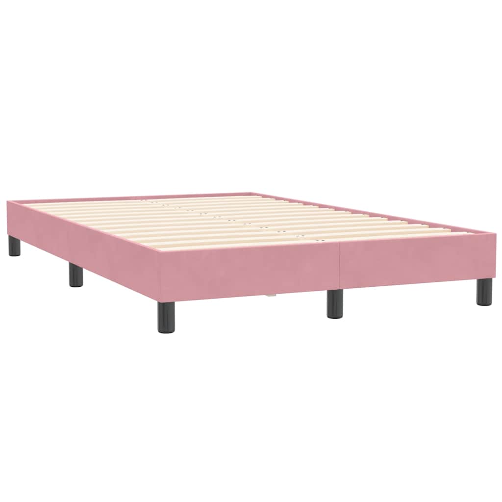 vidaXL Boxspringbett mit Matratze Rosa 120x210 cm Samt