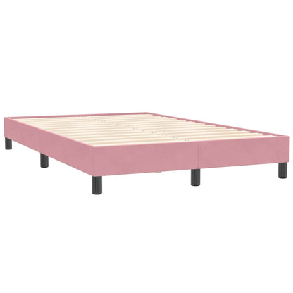 vidaXL Boxspringbett mit Matratze Rosa 120x210 cm Samt