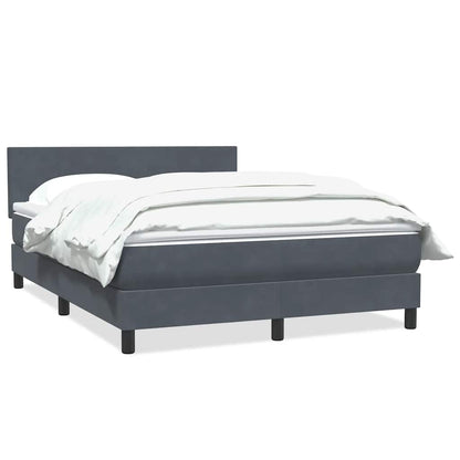 vidaXL Lit tapissier avec matelas Gris foncé 140x210 cm Velours