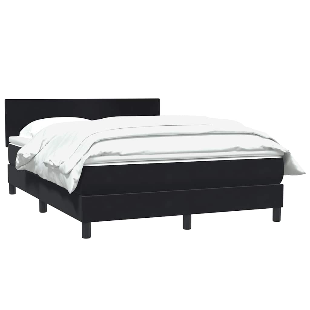 vidaXL Boxspringbett mit Matratze Schwarz 140x210 cm Samt
