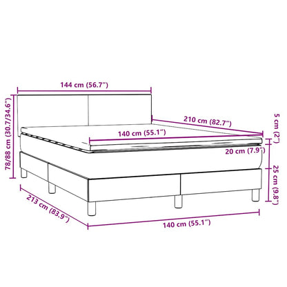 vidaXL Boxspringbett mit Matratze Schwarz 140x210 cm Samt