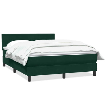 vidaXL Lit boxspring avec matelas vert foncé 140x210 cm Velours