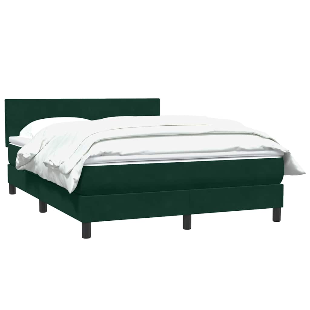 vidaXL Lit boxspring avec matelas vert foncé 140x210 cm Velours