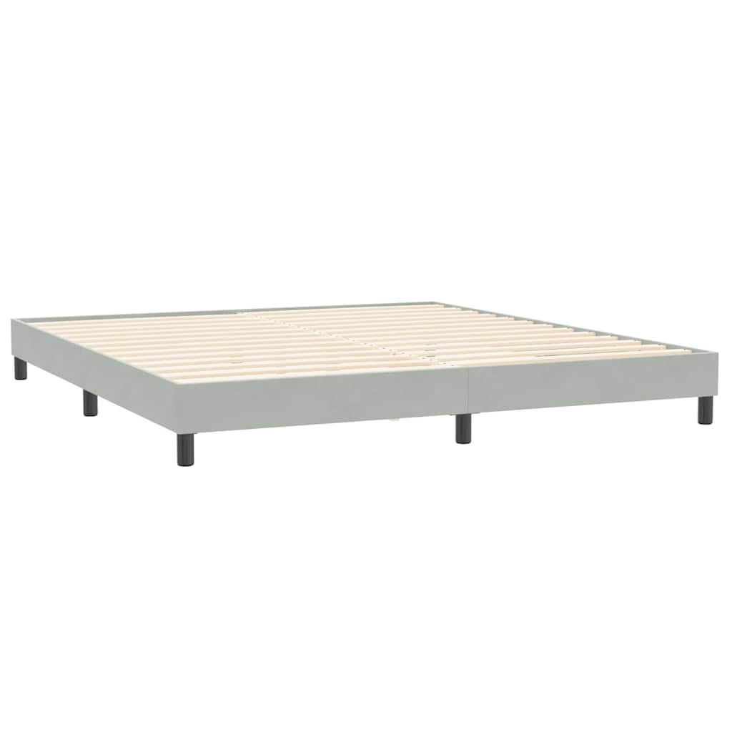 vidaXL Boxspringbett mit Matratze Hellgrau 200x210 cm Samt