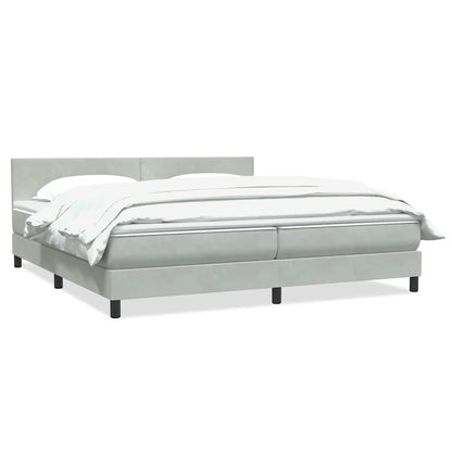vidaXL Boxspringbett mit Matratze Hellgrau 200x210 cm Samt