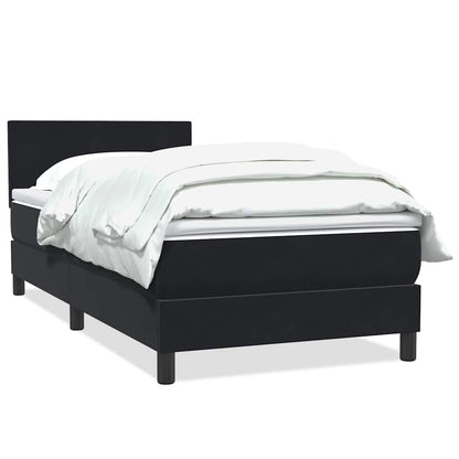 vidaXL Boxspringbett mit Matratze Schwarz 90x220 cm Samt