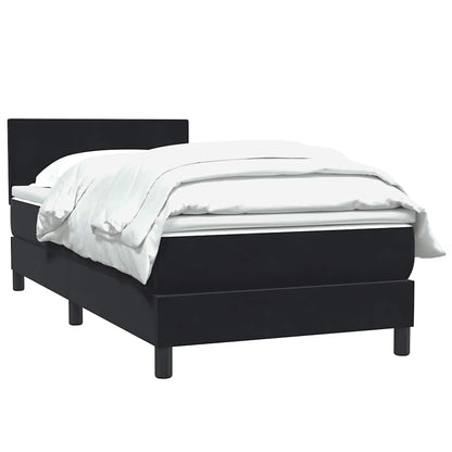 vidaXL Boxspringbett mit Matratze Schwarz 90x220 cm Samt
