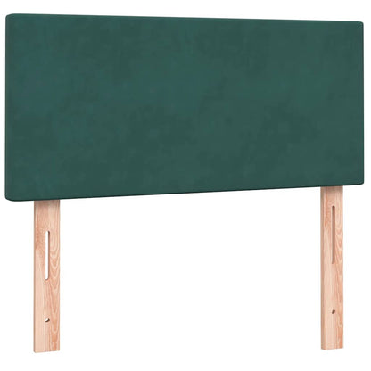 vidaXL Boxspringbett mit Matratze Dunkelgrün 90x220 cm Samt