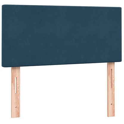 vidaXL Lit coffre avec matelas Bleu foncé 90x220 cm Velours