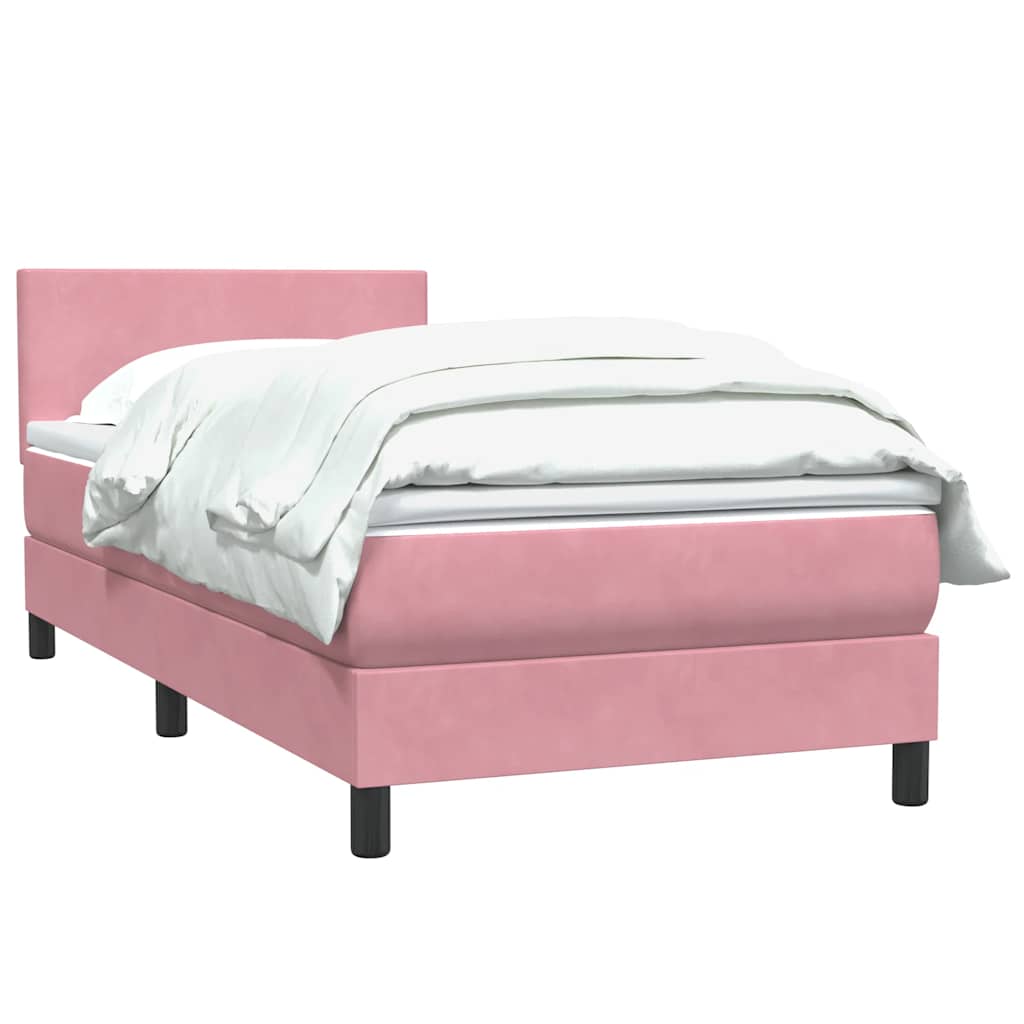 vidaXL Lit boxspring avec matelas rose 100x220 cm velours
