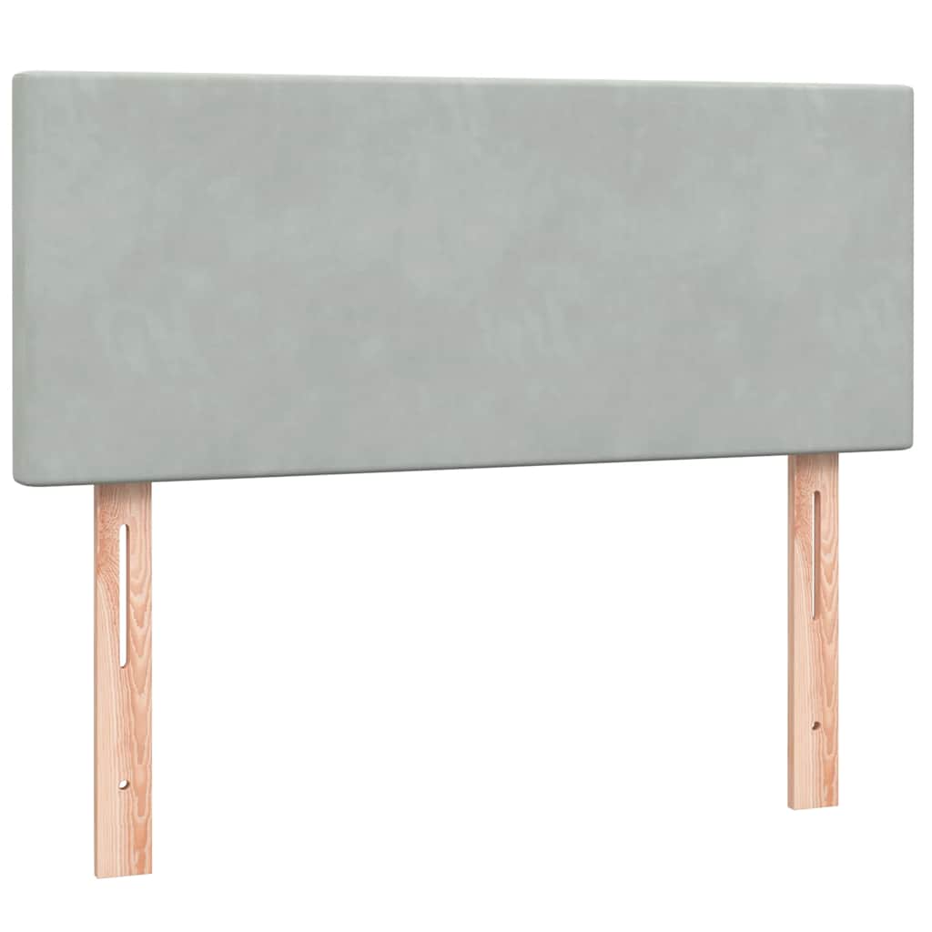 vidaXL Boxspringbett mit Matratze Hellgrau 120x220 cm Samt