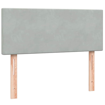 vidaXL Boxspringbett mit Matratze Hellgrau 120x220 cm Samt