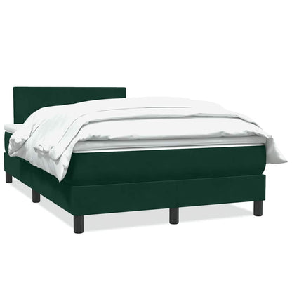 vidaXL Boxspringbett mit Matratze Dunkelgrün 120x220 cm Samt