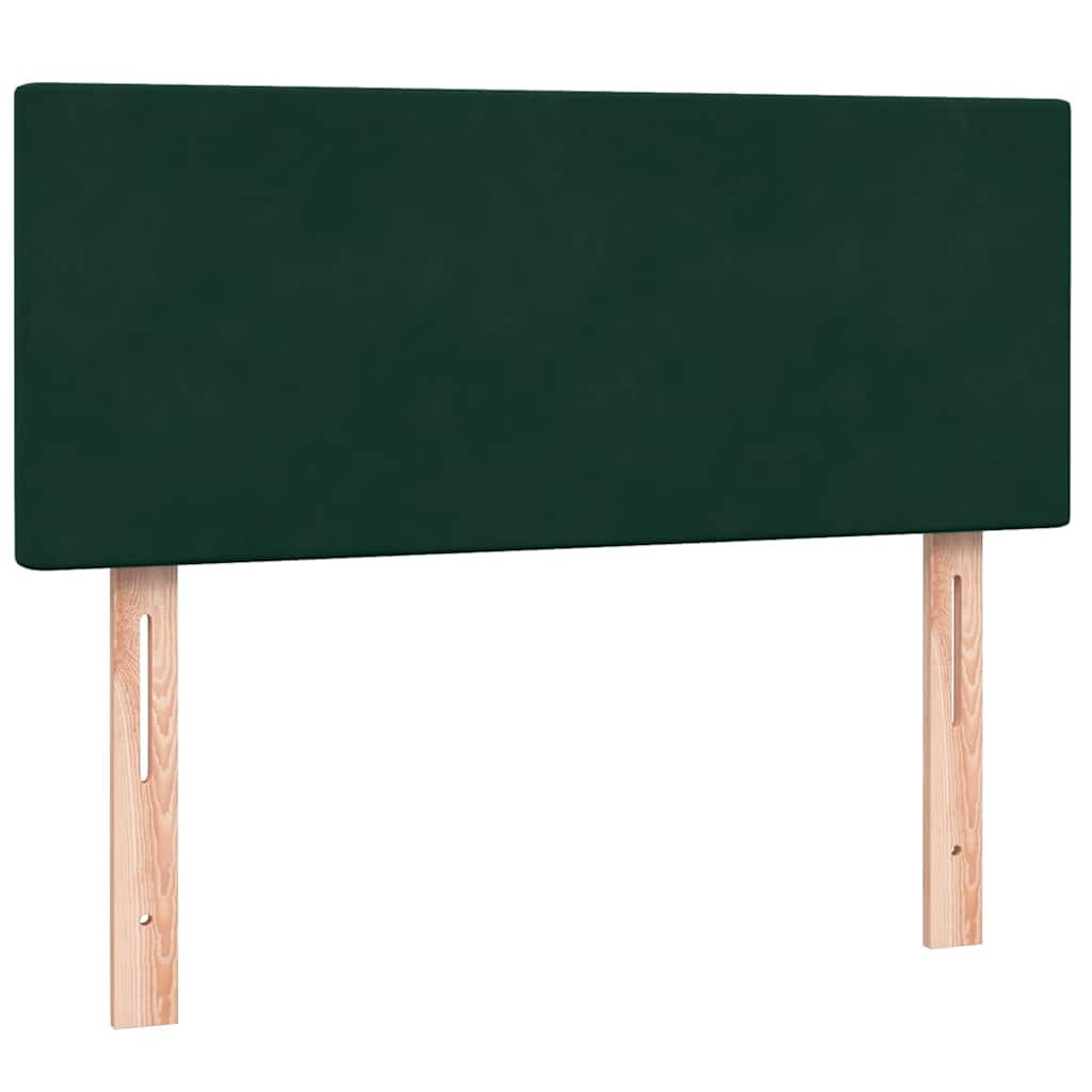 vidaXL Boxspringbett mit Matratze Dunkelgrün 120x220 cm Samt