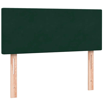 vidaXL Boxspringbett mit Matratze Dunkelgrün 120x220 cm Samt
