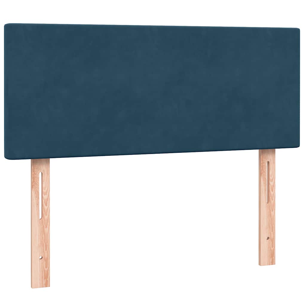 vidaXL Boxspringbett mit Matratze Dunkelblau 120x220 cm Samt