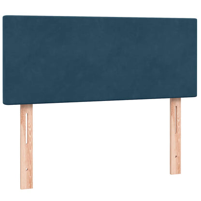 vidaXL Boxspringbett mit Matratze Dunkelblau 120x220 cm Samt