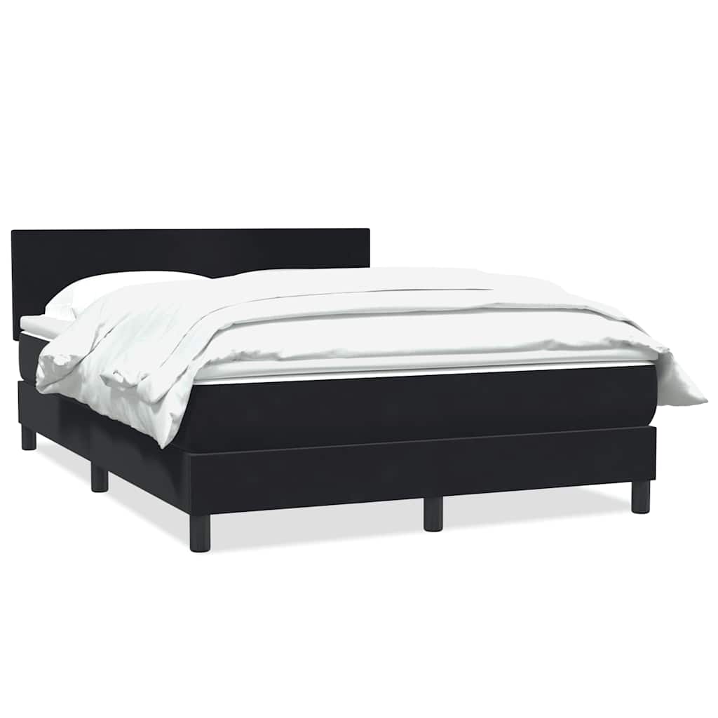 vidaXL Boxspringbett mit Matratze Schwarz 140x220 cm Samt