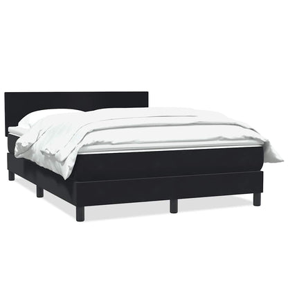 vidaXL Boxspringbett mit Matratze Schwarz 140x220 cm Samt
