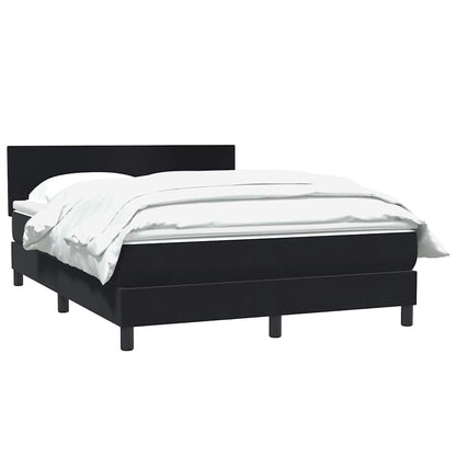 vidaXL Boxspringbett mit Matratze Schwarz 140x220 cm Samt