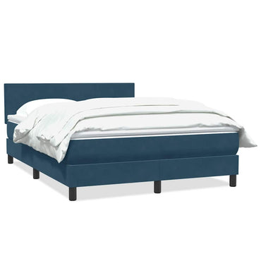 vidaXL Lit coffre avec matelas Bleu foncé 140x220 cm Velours