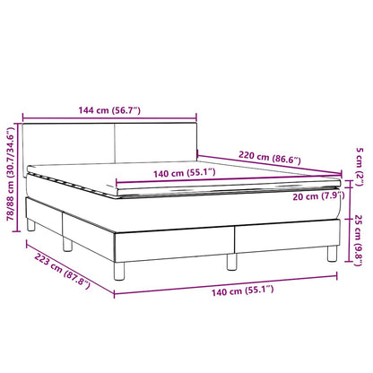 vidaXL Lit coffre avec matelas Bleu foncé 140x220 cm Velours