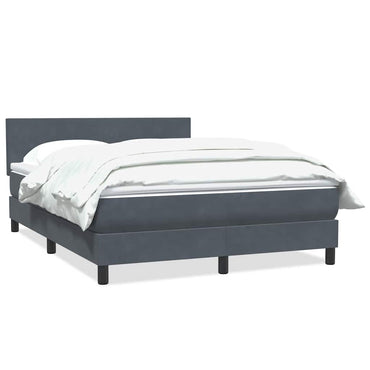 vidaXL Boxspringbett mit Matratze Dunkelgrau 160x220 cm Samt