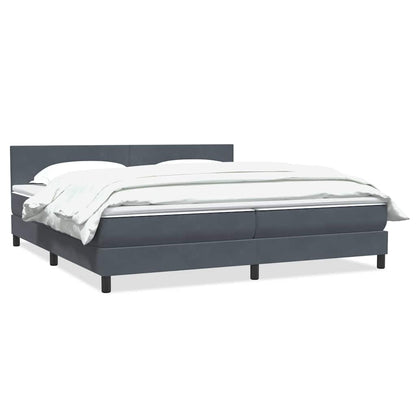vidaXL Boxspringbett mit Matratze Dunkelgrau 200x220 cm Samt