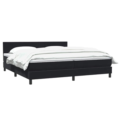 vidaXL Boxspringbett mit Matratze Schwarz 200x220 cm Samt