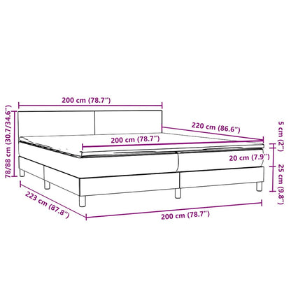 vidaXL Boxspringbett mit Matratze Dunkelgrün 200x220 cm Samt