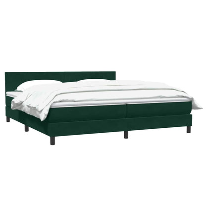 vidaXL Boxspringbett mit Matratze Dunkelgrün 200x220 cm Samt