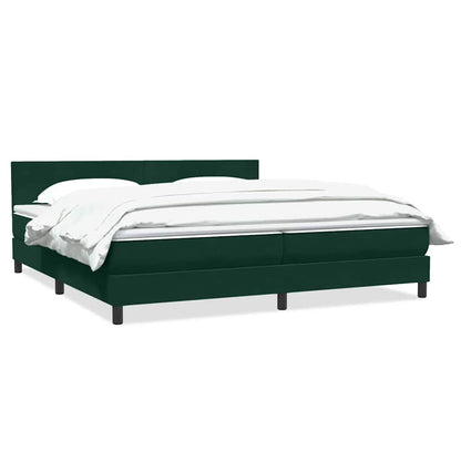 vidaXL Boxspringbett mit Matratze Dunkelgrün 200x220 cm Samt