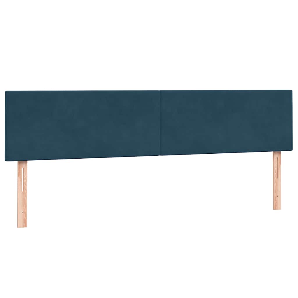 vidaXL Boxspringbett mit Matratze Dunkelblau 200x220 cm Samt