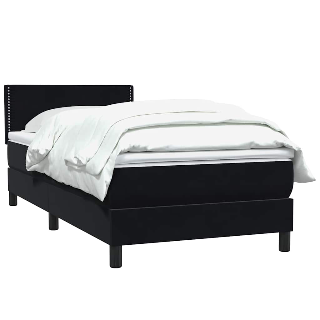 vidaXL Boxspringbett mit Matratze Schwarz 100x210 cm Samt