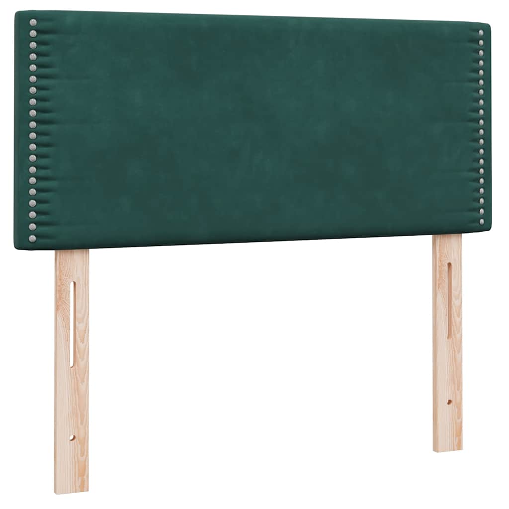 vidaXL Lit coffre avec matelas Vert foncé 100x210 cm Velours